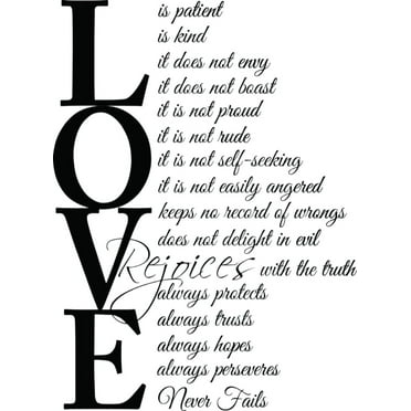 Fashion Wall Stickers Designs (23x31) Love is Patient Love is Kind Vinyl Wall Decal Decor Quotes Sayings Wall Art