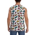 thumbnail image 4 of Lsque Colorful Flying Butterflies Print Men's Cotton Blend Sleeveless Muscle Shirts (S-3XL)- Moisture Wicking, Odor Protection, UPF 30+,XX-Large, 4 of 8