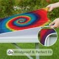 thumbnail image 6 of Colorful Tie Dye Pattern Square Fitted Tablecloth with Elastic Edge,Square Table Cover,Washable Elastic Table Cover for Home Kitchen Party Decor 36"x36", 6 of 6