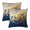 Blue/Gold, variant on Dark Blue Navy and White Waved Pillow Covers 18x18 Inch Decorative Modern Abstract Light Blue White Pillowcases Set of 2 Farmhouse Cushion Covers for Couch Bed Sofa Farmhouse Decor