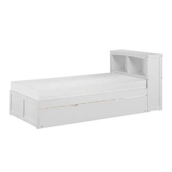 Lexicon Galen Pine Twin Bookcase Bed with Twin Trundle in White