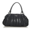 Pre-Owned Prada Tessuto Nappa Waves Handbag Nylon Fabric Black
