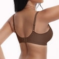 thumbnail image 4 of Dwellite Wireless Bra Seamless Deep V Push Up T-Shirt Comfortable Bras with Adjustable Straps Everyday Bras Brown S, 4 of 4