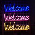 thumbnail image 3 of Welcome Neon Sign LED Lamp Battery Powered Creative Shape Flicker Free Decorative Bedside Neon Sign Light Ornament QingHai, 3 of 5