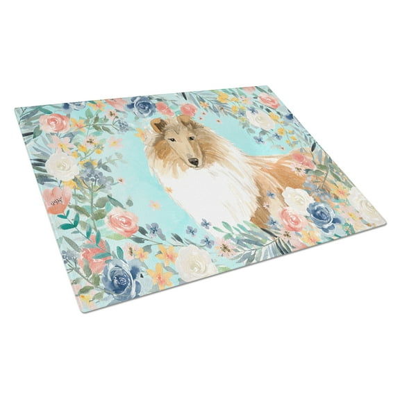 Carolines Treasures CK3414LCB Collie Glass Cutting Board Large, 12H x 16W, multicolor