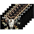 thumbnail image 5 of ECZJNT Butterfly Deer Skull Placemat Plate Holder Set of 6, Table Mats Protector 12x18 inch, 5 of 5