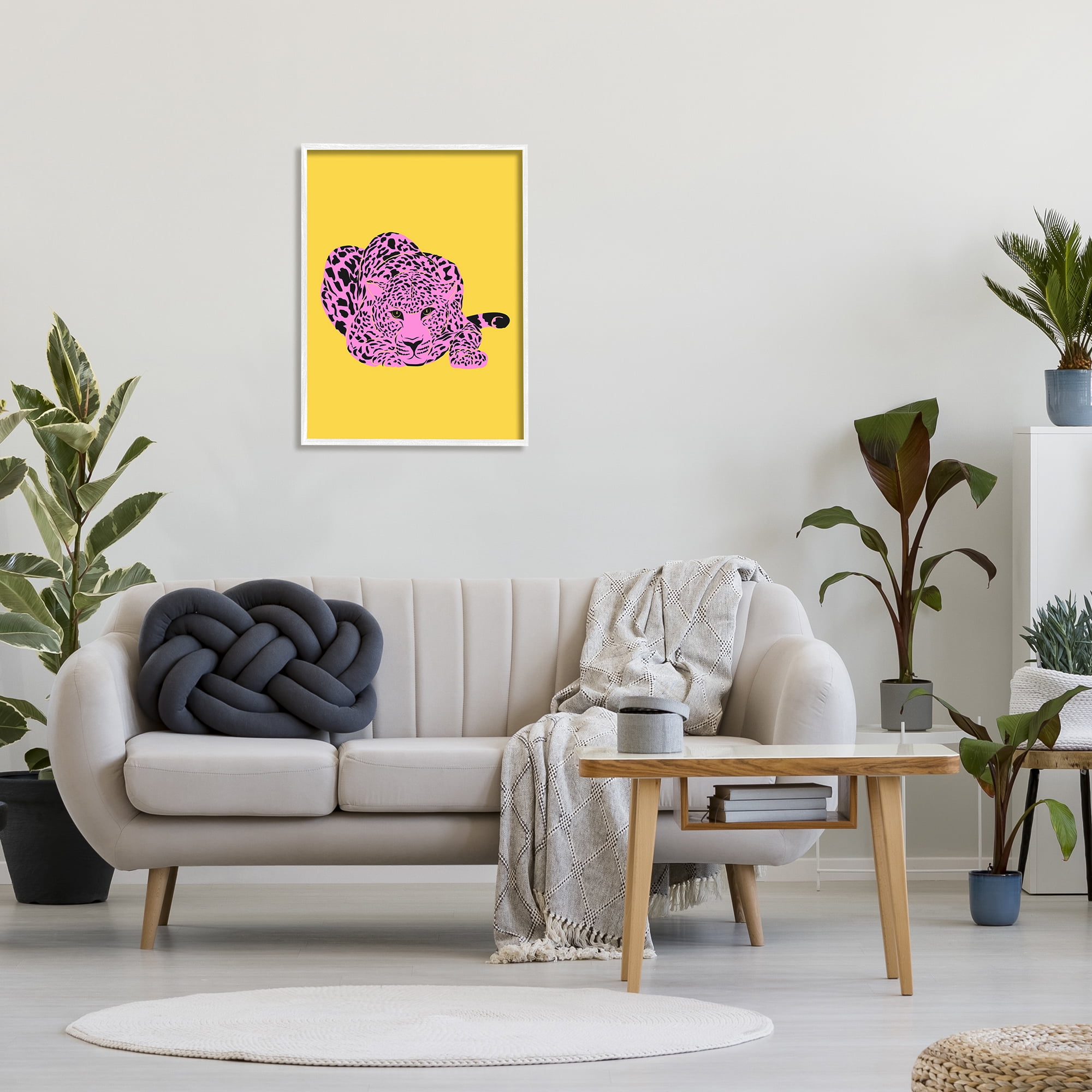 Stupell Industries Pop Style Leopard Animals & Insects Painting White Framed Art Print Wall Art, 24 x 30