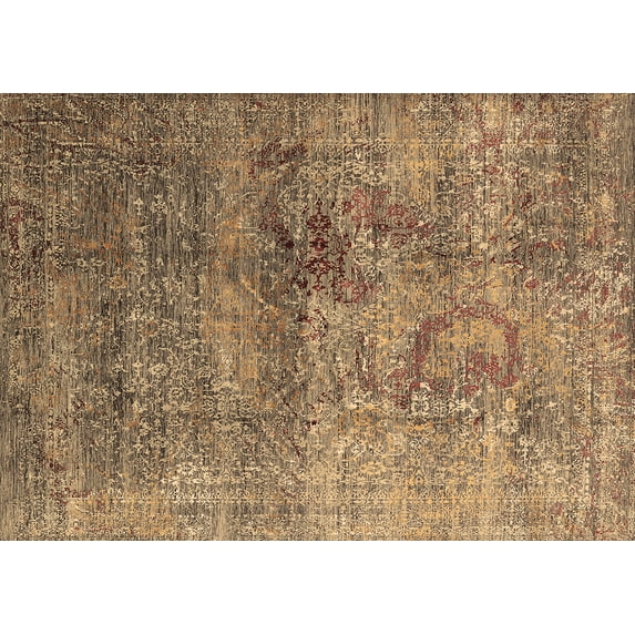 Ahgly Company Indoor Rectangle Oriental Brown Industrial Area Rugs, 8' x 10'