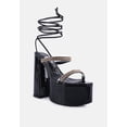 thumbnail image 2 of Indulgence Metal Chain Lace Up Chunky Sandals, 2 of 11
