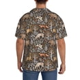 thumbnail image 3 of Gukieu Moose fox bear leaf tree Print Men's Short-sleeved Shirts, Button-down Pocket Shirts, T-shirts, Beach Vacation Travel Summer Clothing-4X-Large, 3 of 5
