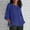 Blue, variant on Ruimatai Women's Summer Cotton Loose Shirt Blouse Cropped Sleeves Round Neck Casual Comfortable Fashion Top Breathable Lightweight T-Shirt