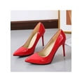thumbnail image 5 of High Heels  for Women Closed Toe Stillettos Heel Dress Shoes Red 6.5, 5 of 11