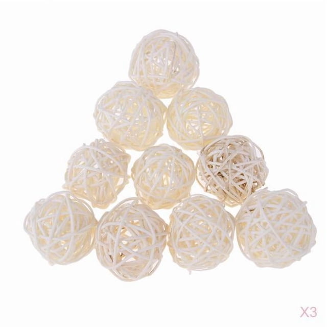 3x 10 Piezas Surtidas de 5 Cm de Mimbre de Ratán para Jardín, Boda, , Decoración para hogar