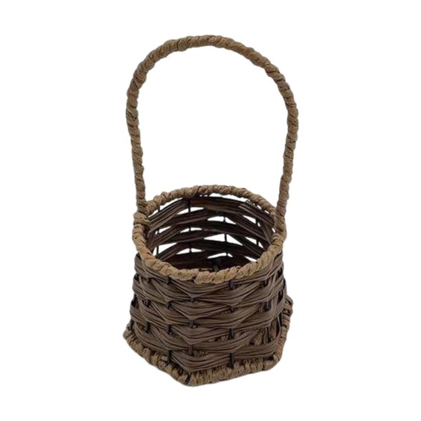 Cesta de flores para niña, organizador de frutas portátil y versátil. 10 cm x 9 cm x 23 cm