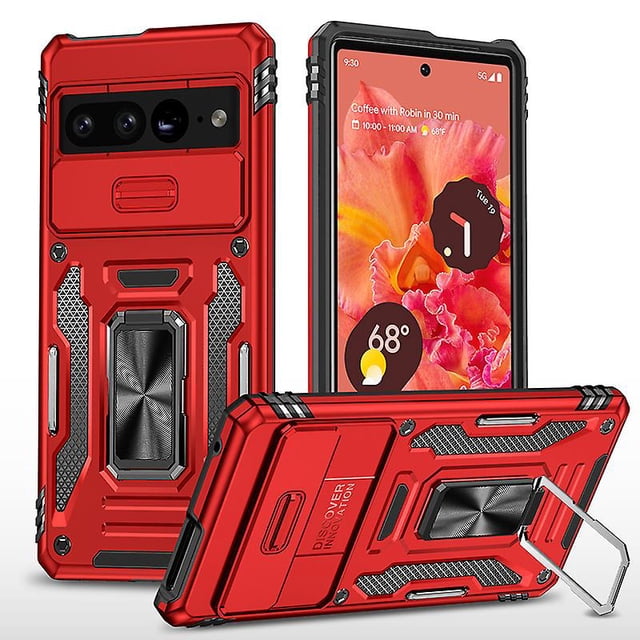 Armor Military Grad Case Compatible Google Pixel 7 Pro/pixel 7 With Magnetic Ring Stand & Slide Camera Cover