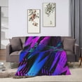 thumbnail image 6 of DouZhe Ultra-Soft Micro Fleece Lightweight Flannel Bed Blanket, Cyberpunk Geometry Texture Print Cozy Warm Throw Blankets, 50"x40", 6 of 7