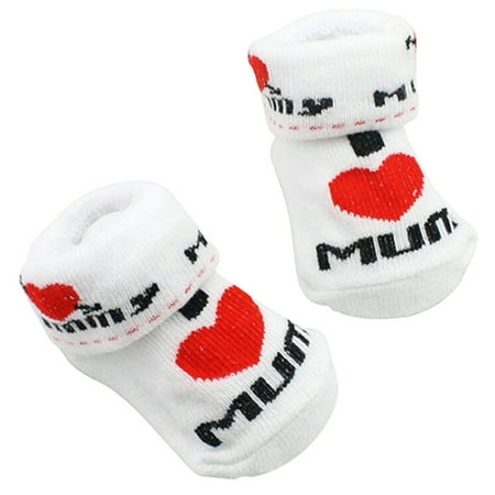 

YeccYuly Baby Gift Set Socks - Unique Baby Shower Registry or Newborn Present | Cute Cute Baby Cotton Socks White I Love Mum/Dad 0-6 Months Newborn Infant Boys Girls