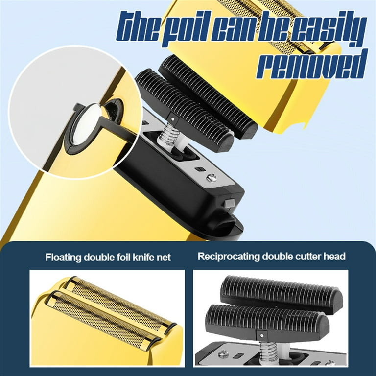 RUTAWZ Hair Clippers for Men Professional Cordless, Beard Trimmer & Nose Trimmer Set, Clippers and Trimmers Kit with LCD Display, Golden