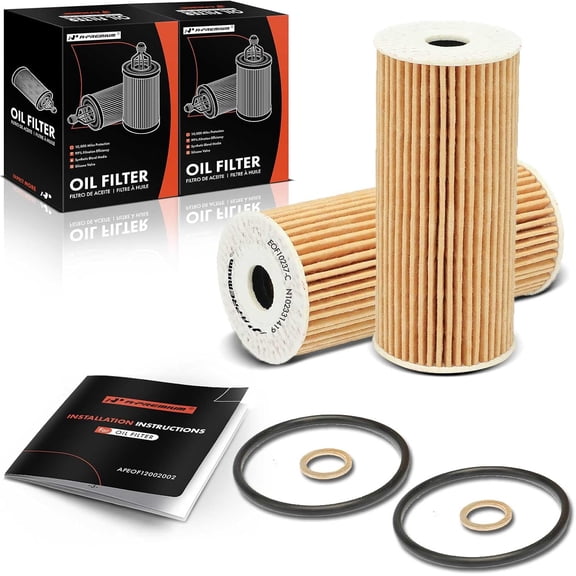 A-Premium 10K Miles Protection Oil Filter Compatible with Kia Stinger 2018-2023, K900 2019-2020 & Genesis G80 2018-2020, G70 2019-2023, G90 2017-2022, 2-PC Set, Replace# L39175, 263203LTA0