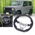 thumbnail image 1 of Race Style Steering Wheel, Perforated Leather Hand Stitched Car Steering Wheel Finger Ridges Excellent Grip  for Jimny JB64W JB74W 3 Door, 1 of 7