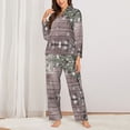 thumbnail image 2 of Pajamas for Women Set - Christmas Fir Tree Branch Snowflake Comfy Long Sleeve Button Up Pajama Sets for Women 2 Piece, Soft Sleepwear Nightwear Pjs Lounge Sets for Women with Pockets, 2 of 6