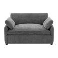thumbnail image 4 of 50*43" Oversized Chenille Single Sofa Chair, Wide and Deep Seat Accent Chair, Modern Upholstered Comfy Armchair, Couch Lounge with Pillows for Living Room&Apartment (Gray), 4 of 11