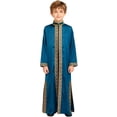 thumbnail image 1 of Moggemol Tunique Maxi à Manches Longues pour Garçons Dubai Traditionnelle Satin Soyeux Robe Fendue Bleu Foncé 14, 1 of 7
