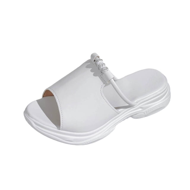 Black Ankle Strap Heels Wedge Heel Solid Color Mesh Embellished Plus Size Hollowed-Out Peep Toe Shoes Spring/Summer Style Trendy and Comfortable Slippers Women's Walking Shoes
