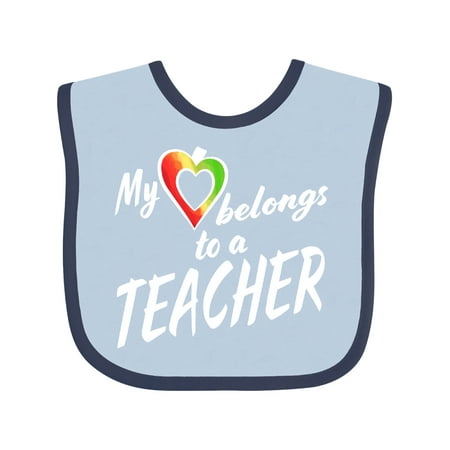 

Inktastic My Heart Belongs to a Teacher Gift Baby Boy or Baby Girl Bib