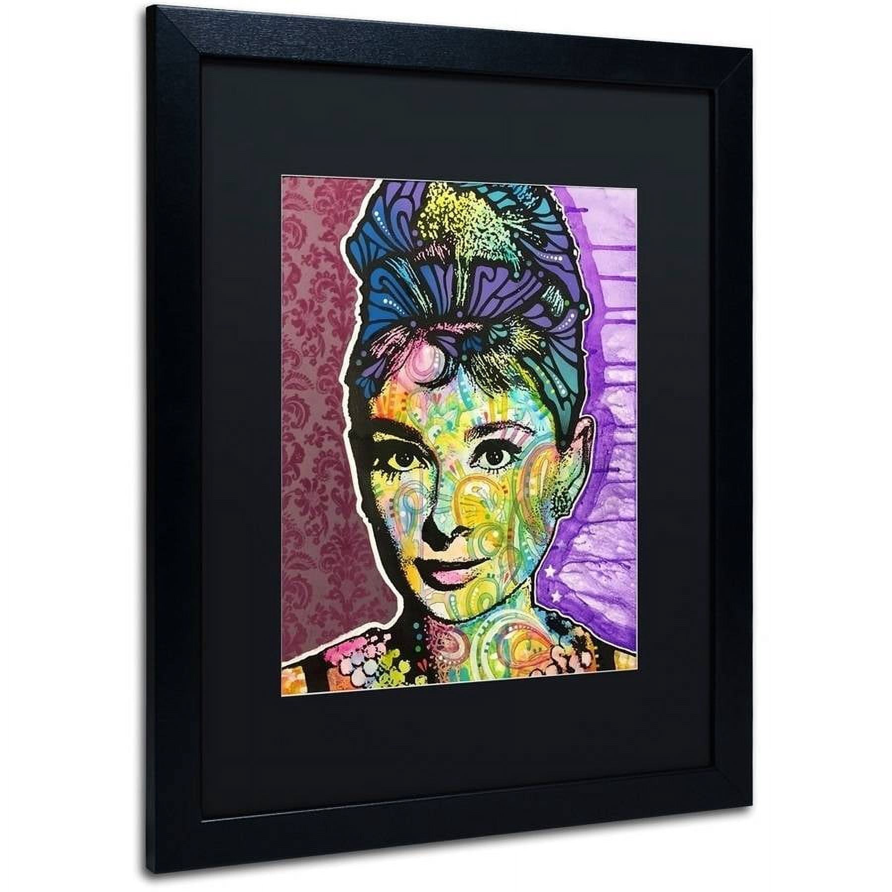 Trademark Fine Art "Audrey 2" Canvas Art by Dean Russo, Black Matte, Black Frame