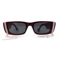 thumbnail image 2 of Rhinestone Tassel Jewel Chain Mod Rectangle Sunglasses Burgundy Black, 2 of 4
