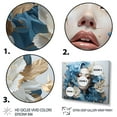thumbnail image 3 of Designart "Abstract Woman with Flowers in Blue and Beige III" Fashion Framed Wall Art - Glam Blue Fashion Woman Entryway Framed Wall Art, 3 of 6