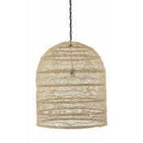Kouboo Luhu Open Weave Cane Rib Cloche Pendant Lamp, Pendant Lights, Tea Room, Kitchen, Dining Room, Bedroom, Natural