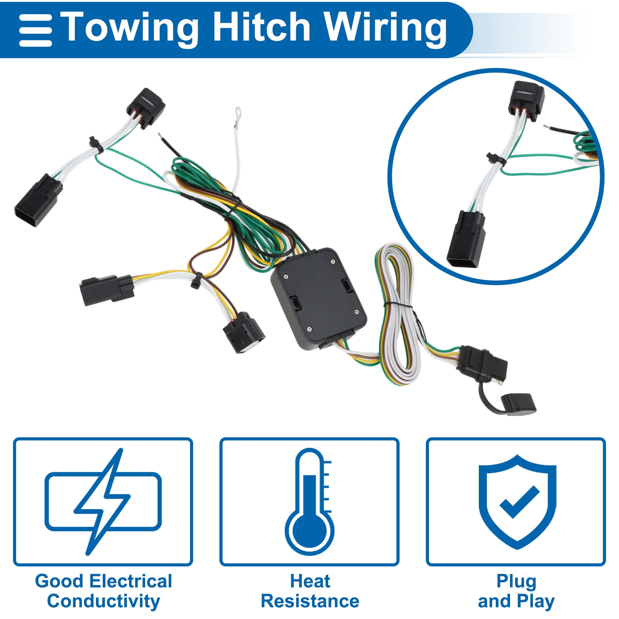 Unique Bargains 4 Pin Trailer Wiring Harness No.56501 Towing Hitch Wiring for Kia