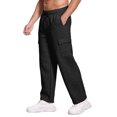 thumbnail image 2 of Men's Casual Sports Loose Leggings, Long Panel Fitness Running Training Pants for Gym, Yoga and Workout Sessions,Black,M, 2 of 7