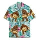 thumbnail image 2 of Camisa hawaiana con estampado 3D de mono y hojas florales para hombre, blusa gráfica de orangután, camisas hawaianas de manga corta para vacaciones de verano para la calle y la playa, 2 of 5