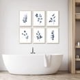 thumbnail image 4 of Navy Blue Botanical Wall Art Set of 6, Minimalist Abstract Botanical Prints Watercolor Blue White Leaf Plant Wall Decor Canvas Painting, Boho Floral Botanical Wall Decor for Bathroom, Bedroom, 4 of 6