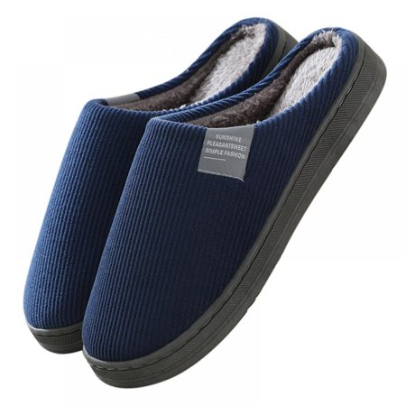 

Gyuzh Unisex Casual Slippers Cozy House Cotton Shoes Indoor Outdoor Bedroom Navy Blue