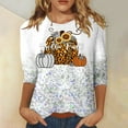 thumbnail image 6 of Icvfdpl Womens Summer Tops Casual T Shirts Dressy Hallowmas Pleated Crew Neck Long Sleeve Tee Shirt Office Work Clothes Trendy Female Daily Wear, 6 of 6