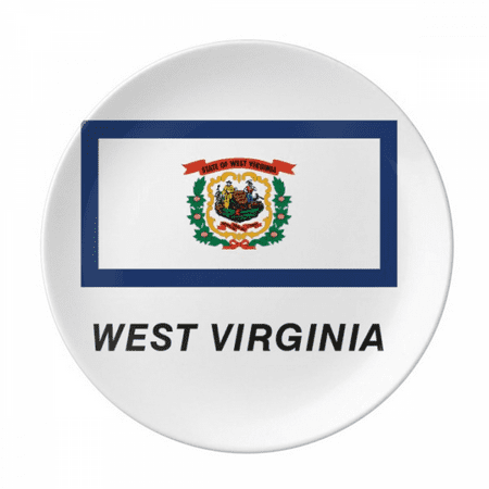 

American State Flag Outline West Virginia Plate Decorative Porcelain Salver Tableware Dinner Dish