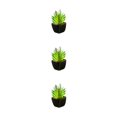 thumbnail image 4 of Kearding plantas en macetas de cerámica negra suculentas verdes artificiales decoración para el hogar falsa tipo 1 NO1, 4 of 6