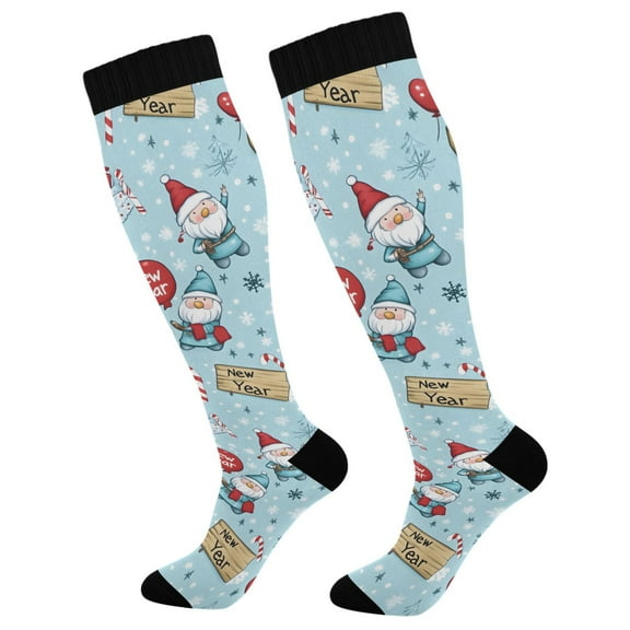 joogoo Collections Christmas Gnomes Socks Women Men Knee High Sock