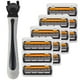thumbnail image 1 of Rastrillo de acero inoxidable GlideMax 4Paqs 4x3Cartuchos 1Mango 3Hojas Cabeza Flexible Gris/Negro/Naranja Acero Inoxida, 1 of 2