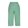 thumbnail image 6 of Women's Casual Elastic Waist Straight Leg Cropped Pants with Pockets, 6 of 7