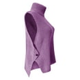 thumbnail image 2 of Tittly Vest for Women Waistcoat Vest Ladies' Solid Color Knit Turtleneck Pullover Loose Sleeveless Vest Vest Tops for Women Tank Tops Purple XL, 2 of 5