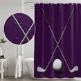 thumbnail image 3 of Polyester Fabric Golf Ball Club Shower Curtain, Sports Abstract Vintage Purple Waterproof Bathtub Curtain Bathroom Decor Set with Hooks 72 x 72 Inches, 3 of 5