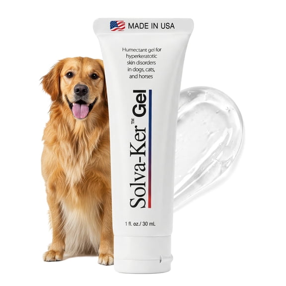 Dry Nose and Paw Soother, Solva-Ker Gel Moisturizer for Pet's Cracked Nose and Paws, Greaseless Healing Balm for Dogs, Cats, and Horses (1 oz)