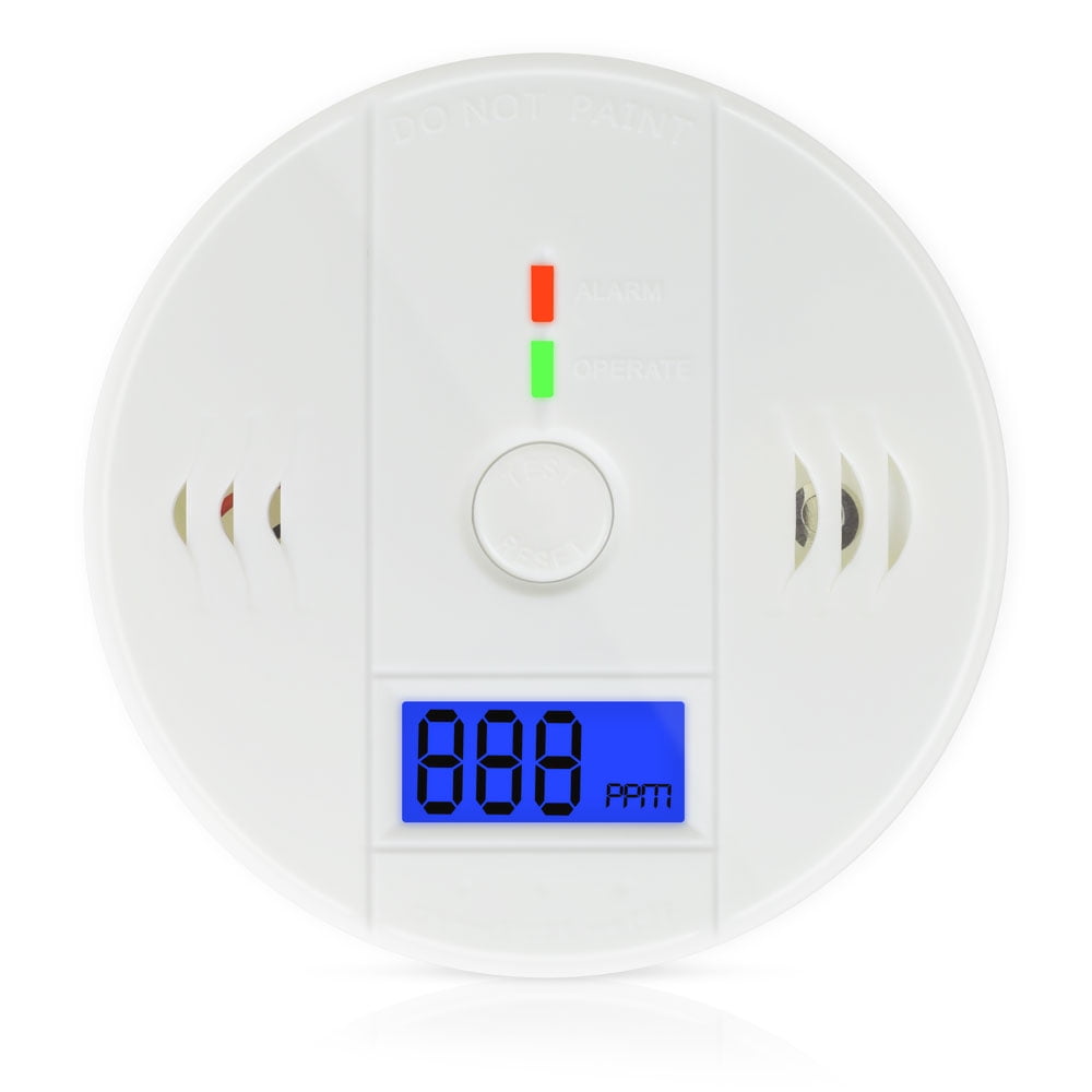 2X LCD CO Carbon-Monoxide Detector Poisoning Warning Sensor Monitor/Smoke Alarm 