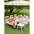 thumbnail image 3 of Outdoor Tablecloth with Umbrella Hole and Zipper, Orange Yellow Fall Rectangle Table Cloth 60x84 Inch Waterproof Tablecloth, Thanksgiving Pumpkins Botanical Vintage Picnic Table Cover for Patio, 3 of 7