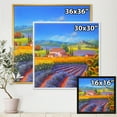 thumbnail image 4 of Designart 'Sunflower and Lavender Fields' Traditional Framed Canvas Wall Art Print, 4 of 5